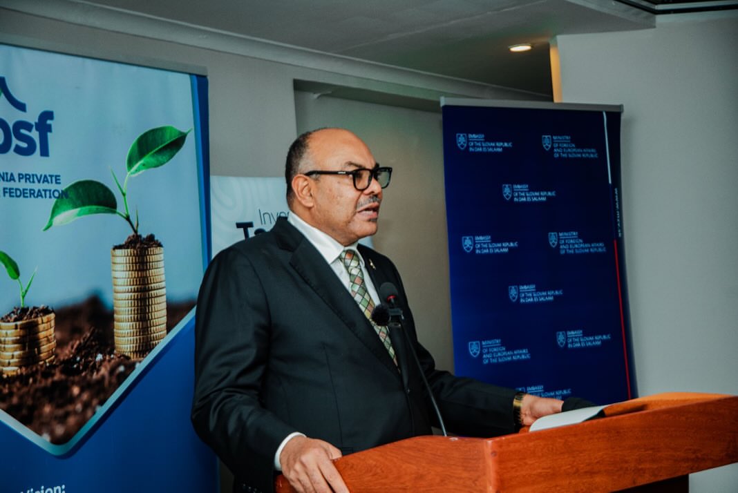 Waziri wa Mambo ya Nje na Ushirikiano wa Afrika Mashariki, Balozi Mahmoud Thabit Kombo, akizungumza katika jukwaa la Wafanyabiashara na Wawekezaji wa Tanzania na Slovakia